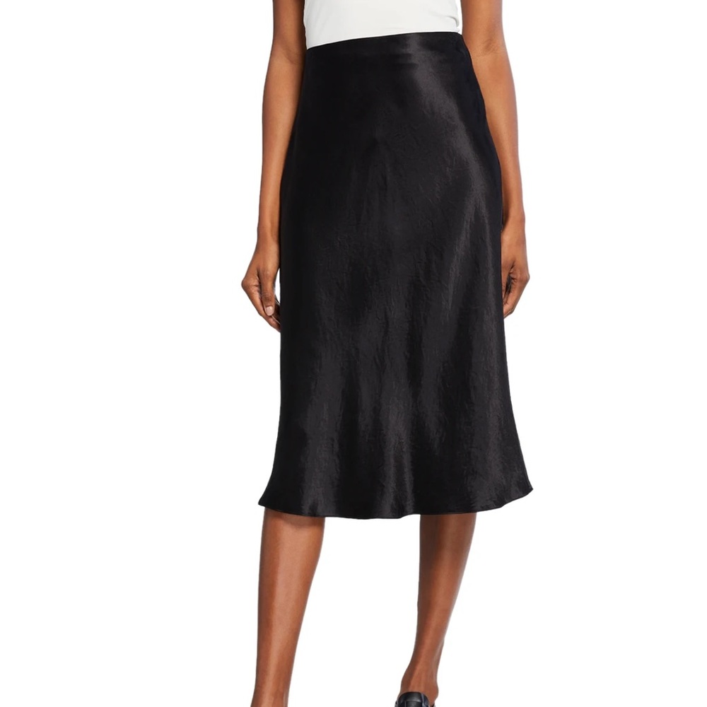 Neiman Marcus Vince Satin Slip Midi Skirt - Exclusive